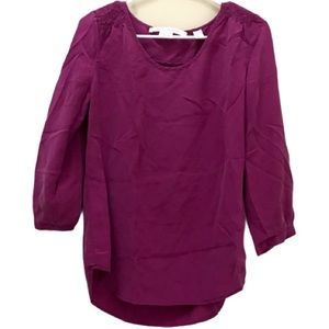 3/$15 Max Studio Silk Embroidered Purple Blouse